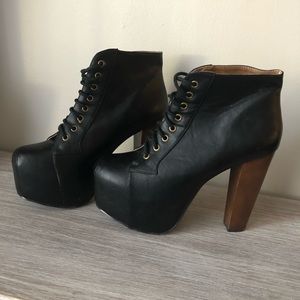 Black platform heels